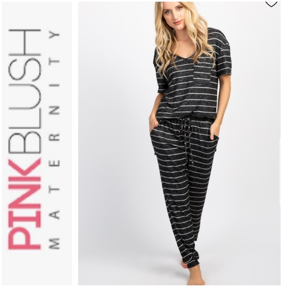 Pinkblush Charcoal Striped Pajama Pants